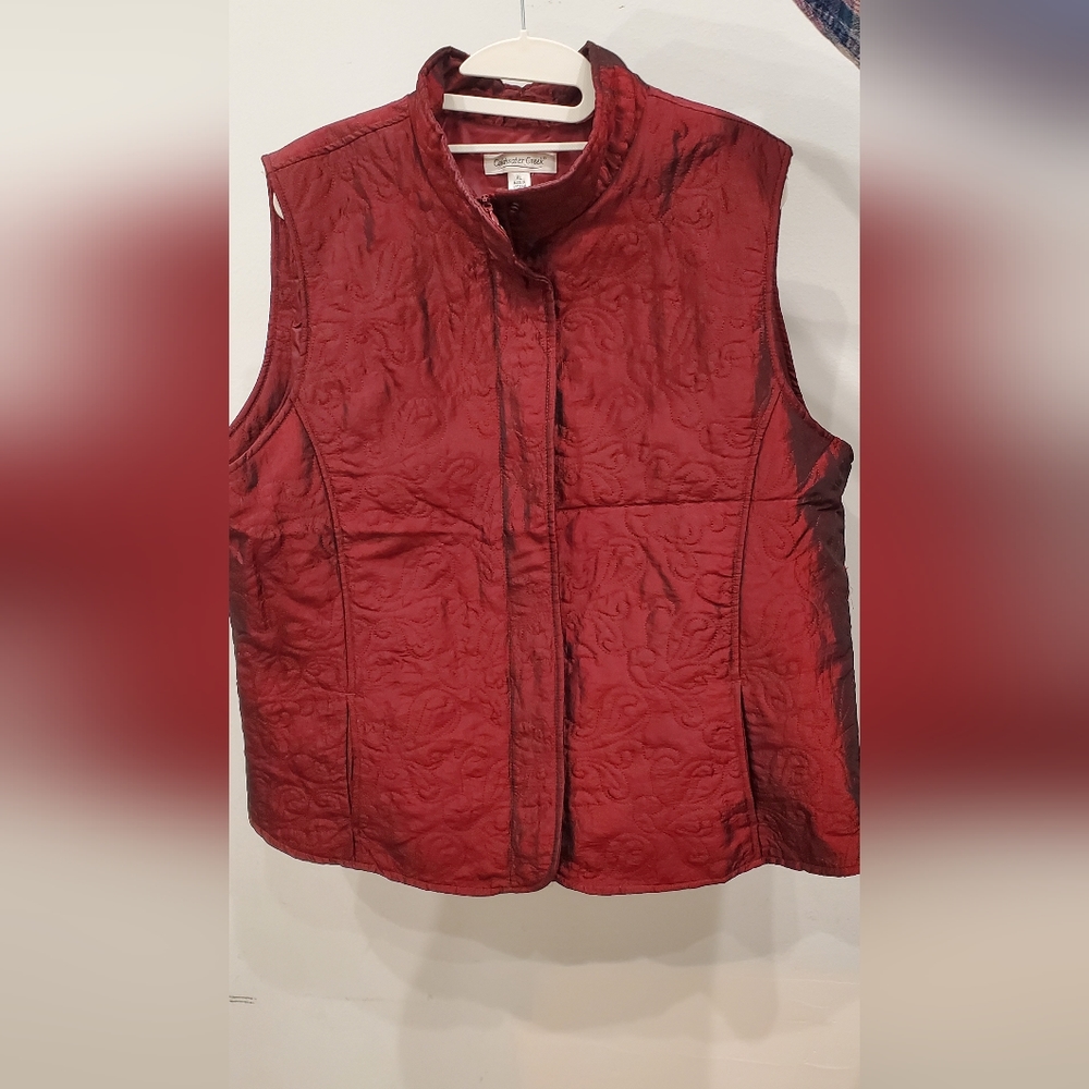 Women's Red Coldwater Creek Size XL Quilted Vest